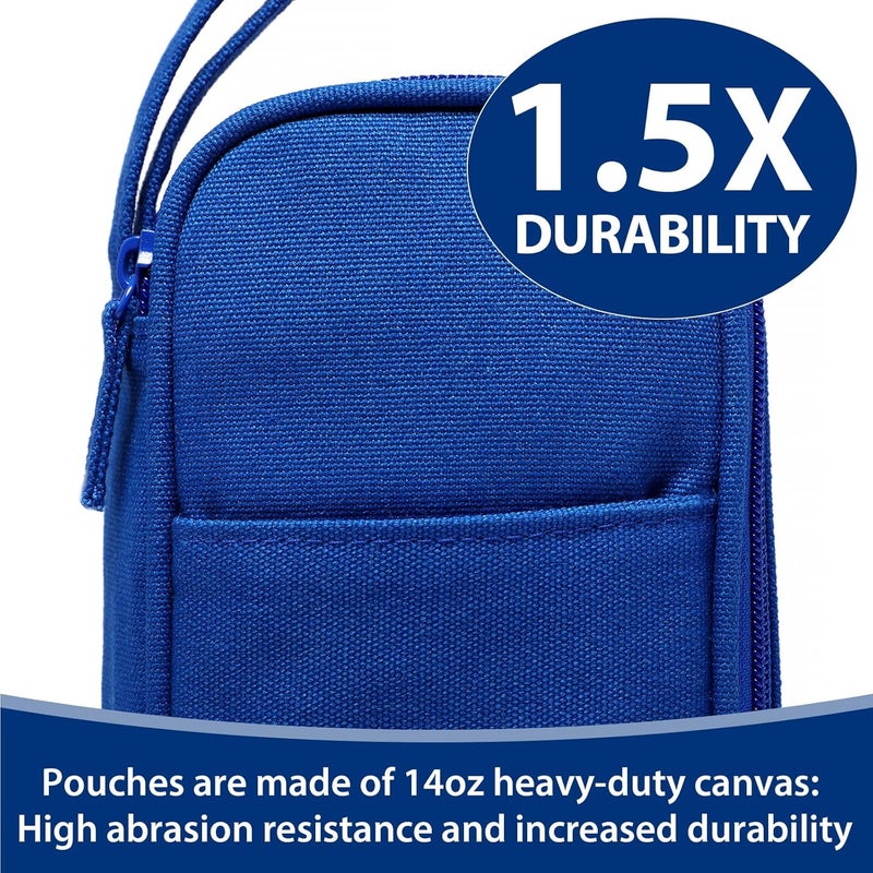 SPACEMATE Pencil Case Pouch Box Bag School Supplies Girls Boys Kids, Cute Preppy Stuff Large Big Capacity Aesthetic Pen Organizer, Back to College Stationary, Sapphire Blue, Heavy Duty Canvas, 1800ml - Image 3